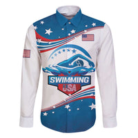 Personalized USA Swimming Family Matching Off The Shoulder Long Sleeve Dress and Hawaiian Shirt 2024 We Are The Champions - Wonder Print Shop