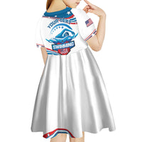 Personalized USA Swimming Kid Short Sleeve Dress 2024 We Are The Champions - Wonder Print Shop