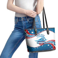 Personalized USA Swimming Leather Tote Bag 2024 We Are The Champions - Wonder Print Shop