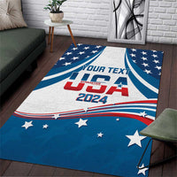 Personalized USA Gymnastics Area Rug 2024 United States Flag Curve Style - Wonder Print Shop