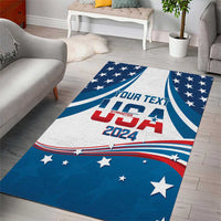 Personalized USA Gymnastics Area Rug 2024 United States Flag Curve Style - Wonder Print Shop