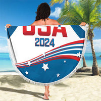 Personalized USA Gymnastics Beach Blanket 2024 United States Flag Curve Style - Wonder Print Shop