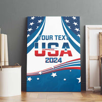 Personalized USA Gymnastics Canvas Wall Art 2024 United States Flag Curve Style - Wonder Print Shop