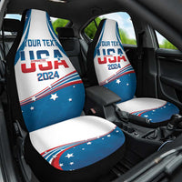 Personalized USA Gymnastics Car Seat Cover 2024 United States Flag Curve Style - Wonder Print Shop