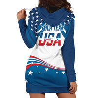 Personalized USA Gymnastics Hoodie Dress 2024 United States Flag Curve Style - Wonder Print Shop