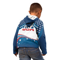 Personalized USA Gymnastics Kid Hoodie 2024 United States Flag Curve Style - Wonder Print Shop