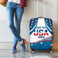 Personalized USA Gymnastics Luggage Cover 2024 United States Flag Curve Style - Wonder Print Shop