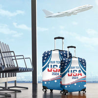 Personalized USA Gymnastics Luggage Cover 2024 United States Flag Curve Style - Wonder Print Shop