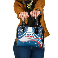 Personalized USA Gymnastics Shoulder Handbag 2024 United States Flag Curve Style