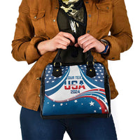 Personalized USA Gymnastics Shoulder Handbag 2024 United States Flag Curve Style