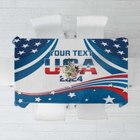 Personalized USA Gymnastics Tablecloth 2024 United States Flag Curve Style - Wonder Print Shop