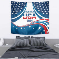 Personalized USA Gymnastics Tapestry 2024 United States Flag Curve Style - Wonder Print Shop