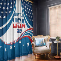 Personalized USA Gymnastics Window Curtain 2024 United States Flag Curve Style - Wonder Print Shop