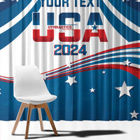 Personalized USA Gymnastics Window Curtain 2024 United States Flag Curve Style - Wonder Print Shop