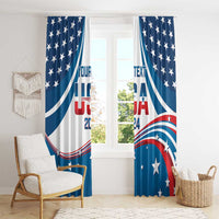 Personalized USA Gymnastics Window Curtain 2024 United States Flag Curve Style - Wonder Print Shop