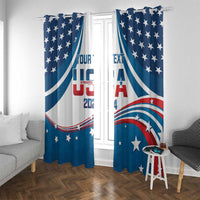 Personalized USA Gymnastics Window Curtain 2024 United States Flag Curve Style - Wonder Print Shop