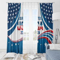 Personalized USA Gymnastics Window Curtain 2024 United States Flag Curve Style - Wonder Print Shop