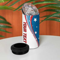 Personalized USA Fencing 4 in 1 Can Cooler Tumbler 2024 United States Flag Curve Style - Wonder Print Shop