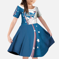 Personalized USA Fencing Family Matching Mermaid Dress and Hawaiian Shirt 2024 United States Flag Curve Style - Wonder Print Shop