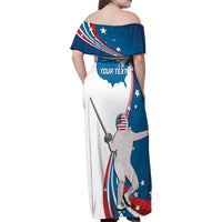Personalized USA Fencing Family Matching Off Shoulder Maxi Dress and Hawaiian Shirt 2024 United States Flag Curve Style - Wonder Print Shop