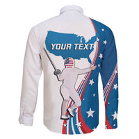 Personalized USA Fencing Family Matching Short Sleeve Bodycon Dress and Hawaiian Shirt 2024 United States Flag Curve Style - Wonder Print Shop