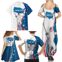 Personalized USA Fencing Family Matching Summer Maxi Dress and Hawaiian Shirt 2024 United States Flag Curve Style - Wonder Print Shop