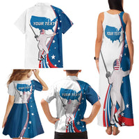 Personalized USA Fencing Family Matching Tank Maxi Dress and Hawaiian Shirt 2024 United States Flag Curve Style - Wonder Print Shop