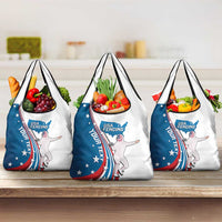 Personalized USA Fencing Grocery Bag United States Flag Curve Style
