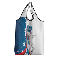 Personalized USA Fencing Grocery Bag United States Flag Curve Style