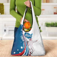 Personalized USA Fencing Grocery Bag United States Flag Curve Style