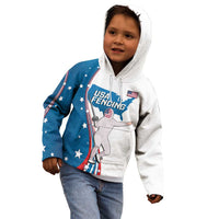 Personalized USA Fencing Kid Hoodie 2024 United States Flag Curve Style - Wonder Print Shop