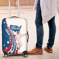 Personalized USA Fencing Luggage Cover 2024 United States Flag Curve Style - Wonder Print Shop