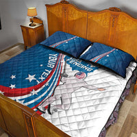 Personalized USA Fencing Quilt Bed Set 2024 United States Flag Curve Style - Wonder Print Shop