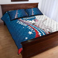 Personalized USA Fencing Quilt Bed Set 2024 United States Flag Curve Style - Wonder Print Shop