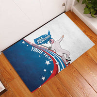 Personalized USA Fencing Rubber Doormat 2024 United States Flag Curve Style - Wonder Print Shop