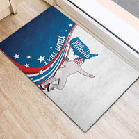 Personalized USA Fencing Rubber Doormat 2024 United States Flag Curve Style - Wonder Print Shop