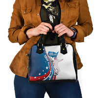 Personalized USA Fencing Shoulder Handbag 2024 United States Flag Curve Style