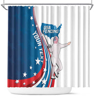 Personalized USA Fencing Shower Curtain 2024 United States Flag Curve Style