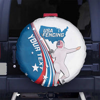 Personalized USA Fencing Spare Tire Cover 2024 United States Flag Curve Style - Wonder Print Shop