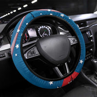 USA Fencing Steering Wheel Cover 2024 United States Flag Curve Style - Wonder Print Shop