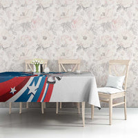 Personalized USA Fencing Tablecloth 2024 United States Flag Curve Style - Wonder Print Shop