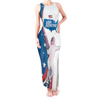 Personalized USA Fencing Tank Maxi Dress 2024 United States Flag Curve Style - Wonder Print Shop