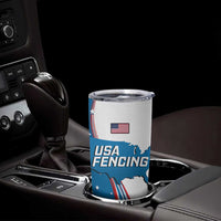 Personalized USA Fencing Tumbler Cup 2024 United States Flag Curve Style - Wonder Print Shop