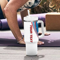 Personalized USA Fencing Tumbler With Handle 2024 United States Flag Curve Style - Wonder Print Shop