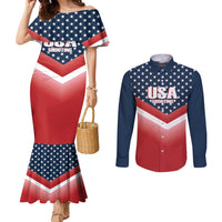 Custom USA Shooting Couples Matching Mermaid Dress and Long Sleeve Button Shirt 2024 Sporty Style