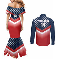 Custom USA Shooting Couples Matching Mermaid Dress and Long Sleeve Button Shirt 2024 Sporty Style