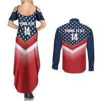 Custom USA Shooting Couples Matching Summer Maxi Dress and Long Sleeve Button Shirt 2024 Sporty Style - Wonder Print Shop