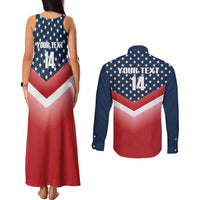 Custom USA Shooting Couples Matching Tank Maxi Dress and Long Sleeve Button Shirt 2024 Sporty Style - Wonder Print Shop