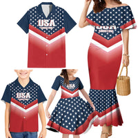 Custom USA Shooting Family Matching Mermaid Dress and Hawaiian Shirt 2024 Sporty Style - Wonder Print Shop