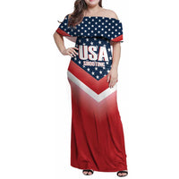 Custom USA Shooting Family Matching Off Shoulder Maxi Dress and Hawaiian Shirt 2024 Sporty Style - Wonder Print Shop